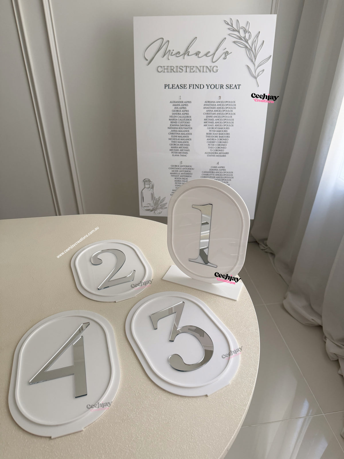 Table Number Sign