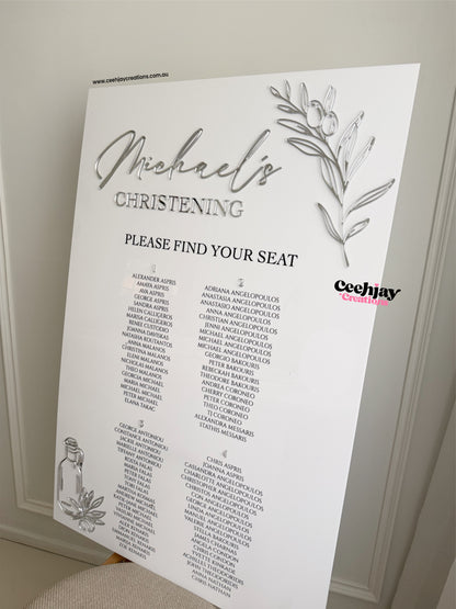 Custom Seating Chart Sign