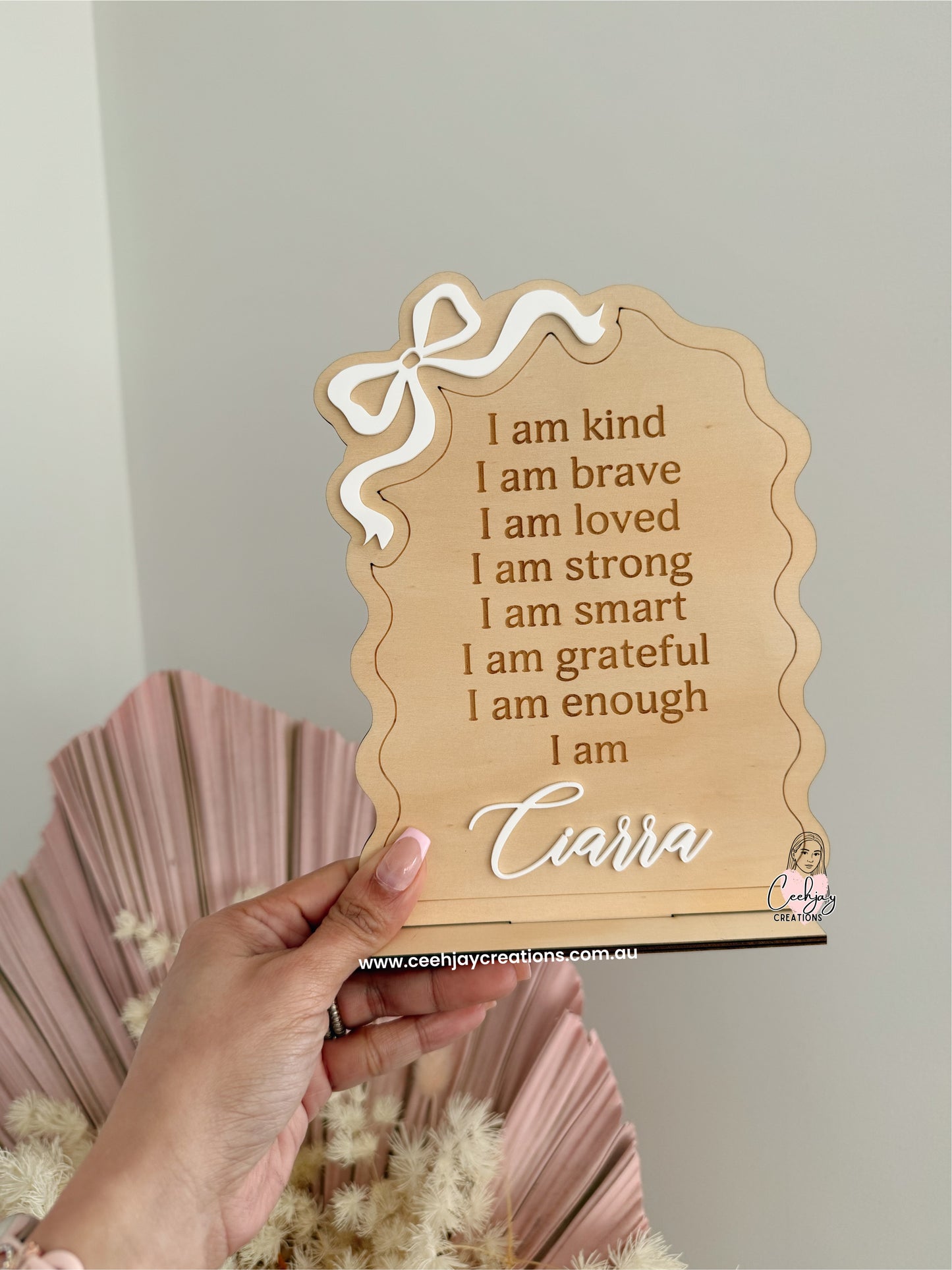 Affirmation - Wavy Bow Design