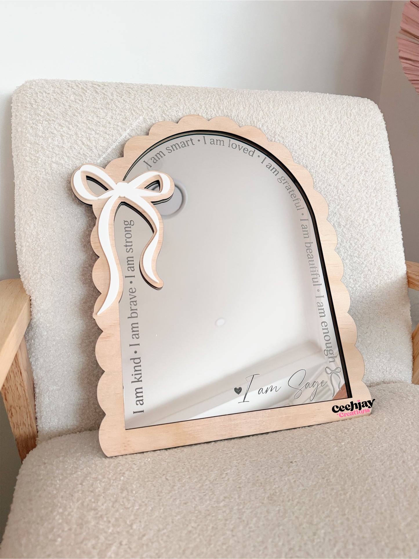 Affirmation Mirror - Bow