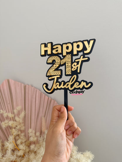Cultural Design Cake Topper