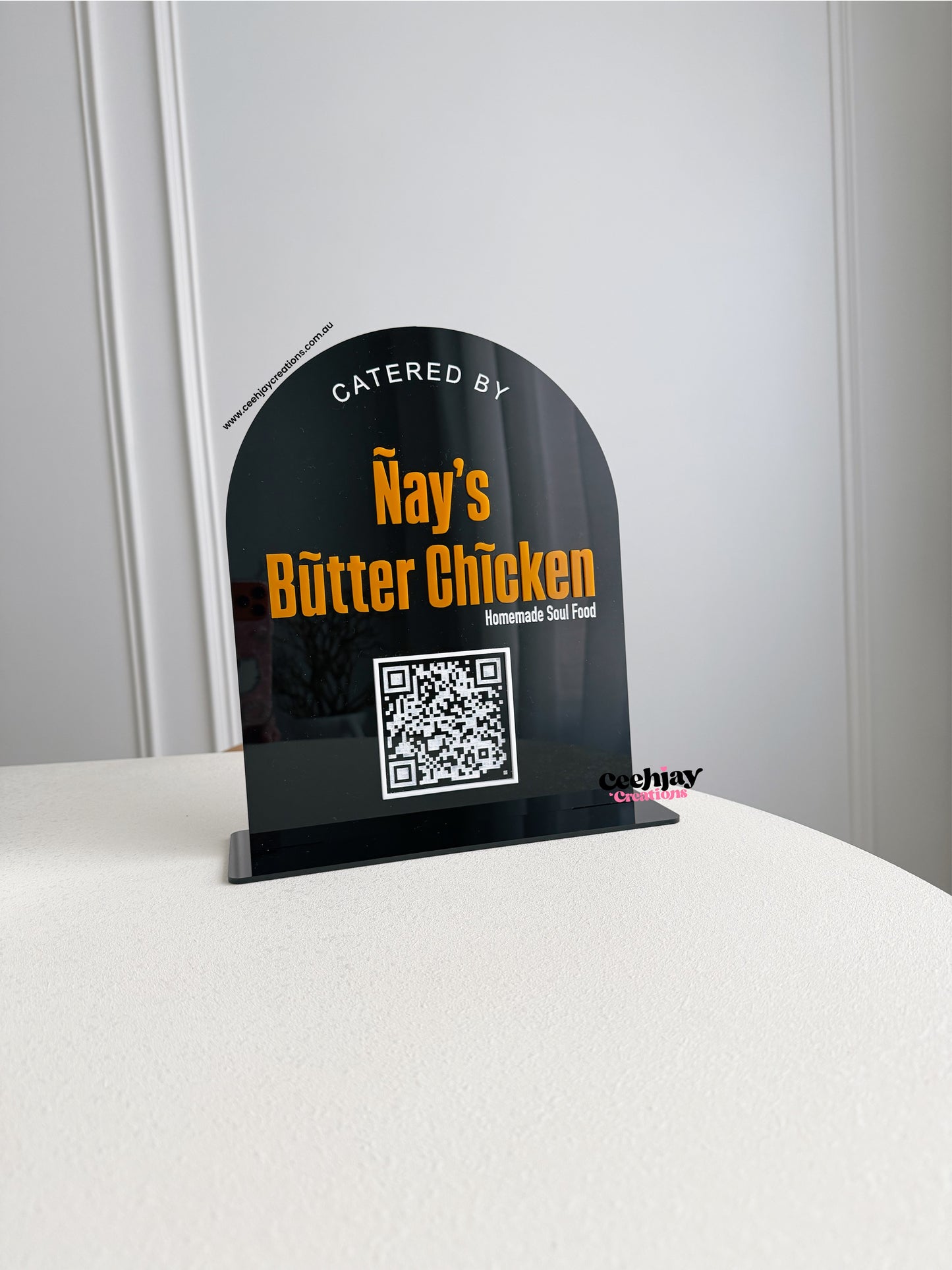 Business Logo QR code Sign - Arch Shape
