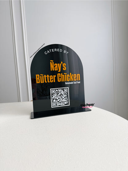 Business Logo QR code Sign - Arch Shape