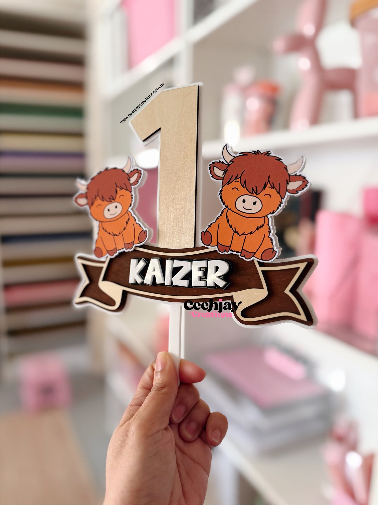 Highland Cows Cake Topper