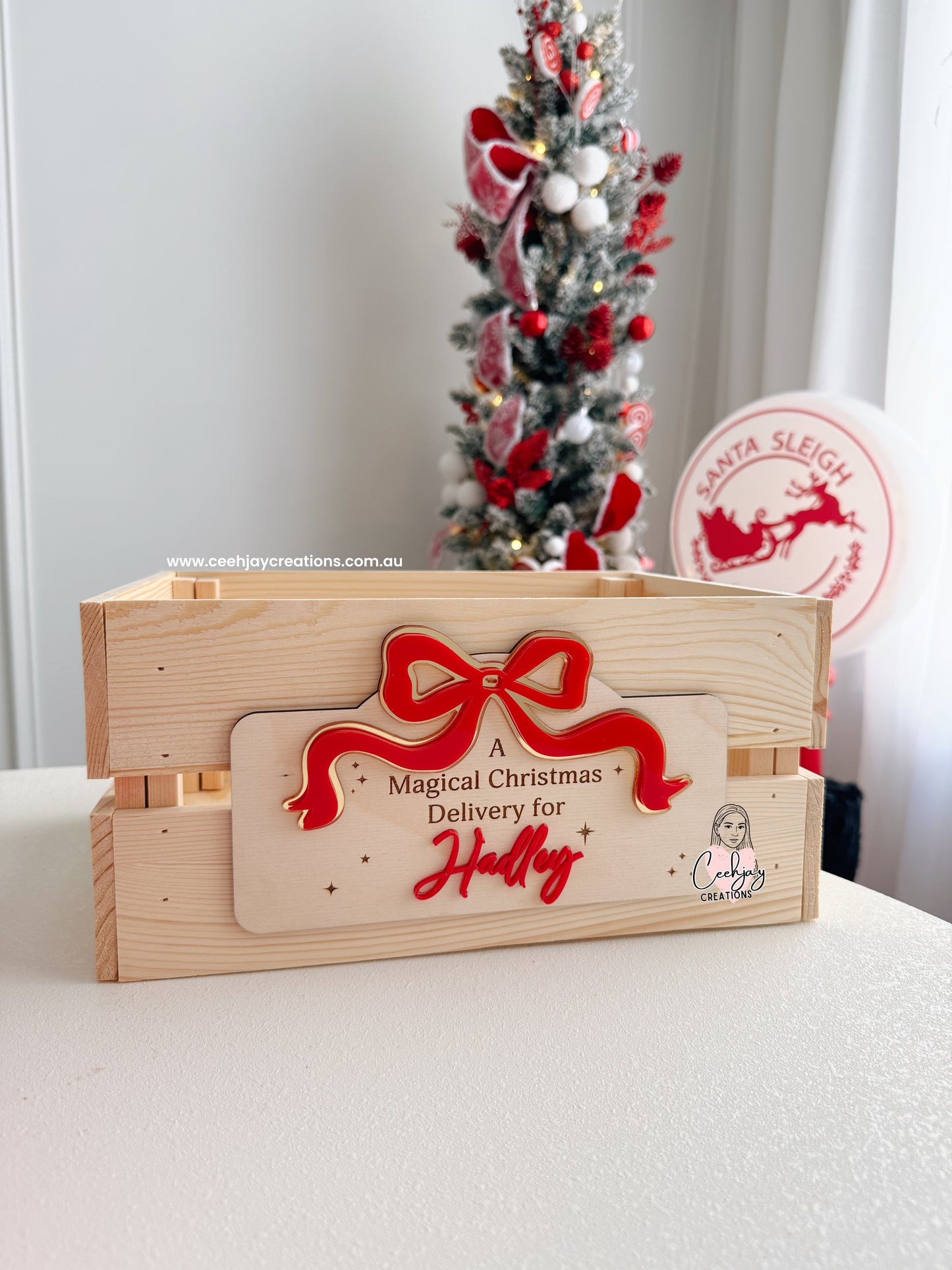 Bow Christmas Box Crate