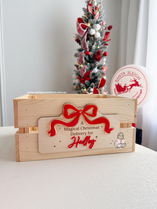 Bow Christmas Box Crate