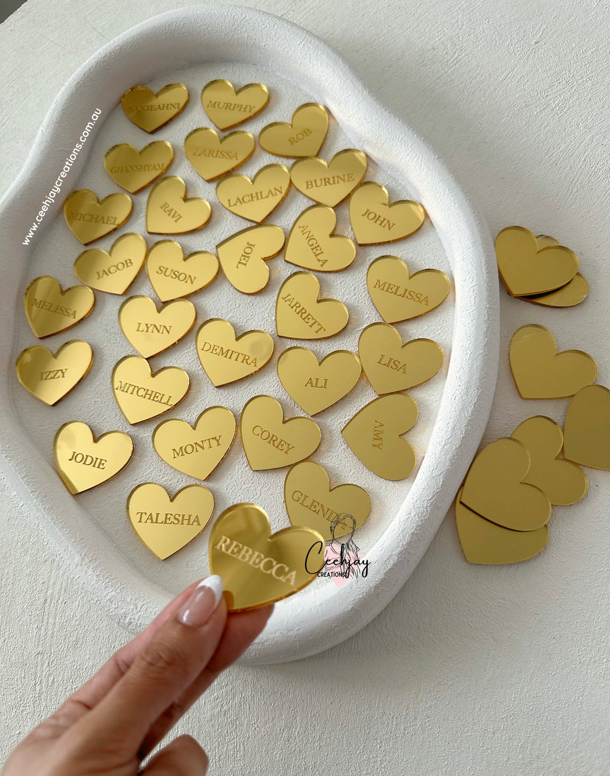 Acrylic Heart Tags