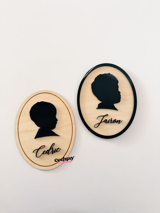 Custom Silhouette Portrait Plaque