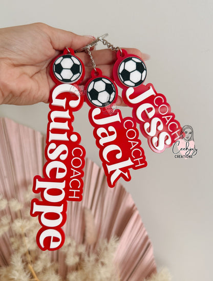 Soccer Keychain Bag Tags