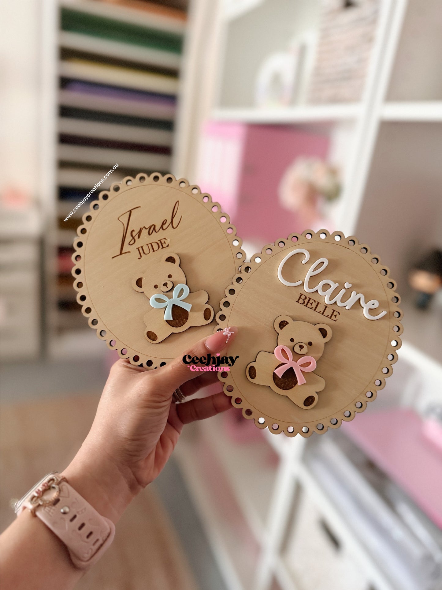 Baby Name Plaque Bear