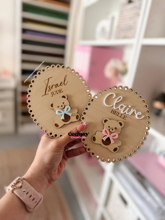 Baby Name Plaque Bear