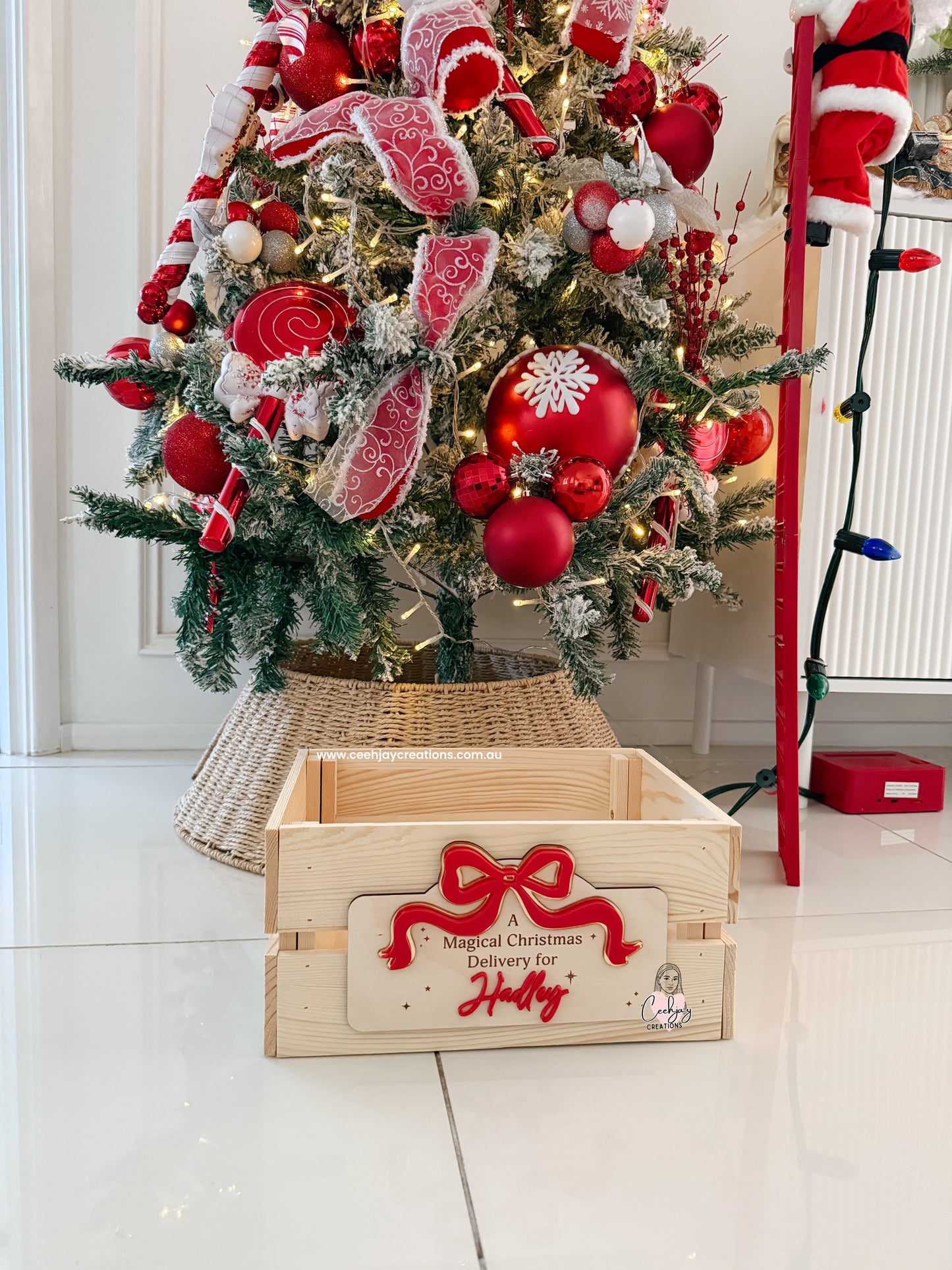 Bow Christmas Box Crate