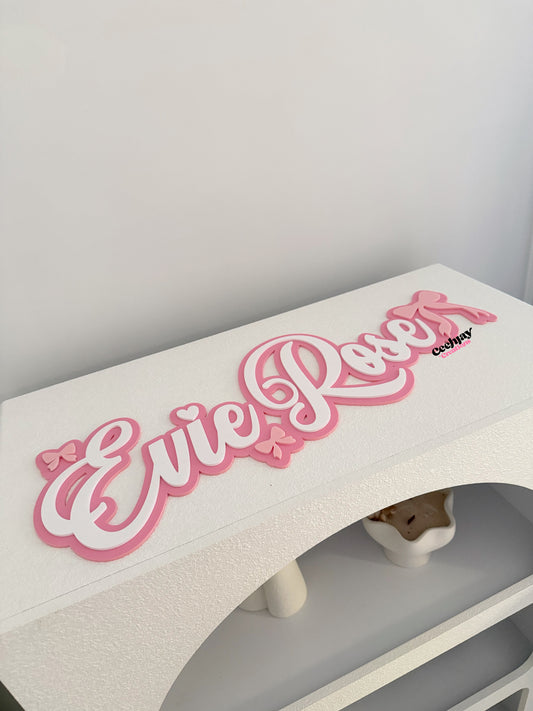 Bow Name Sign - Double Layer
