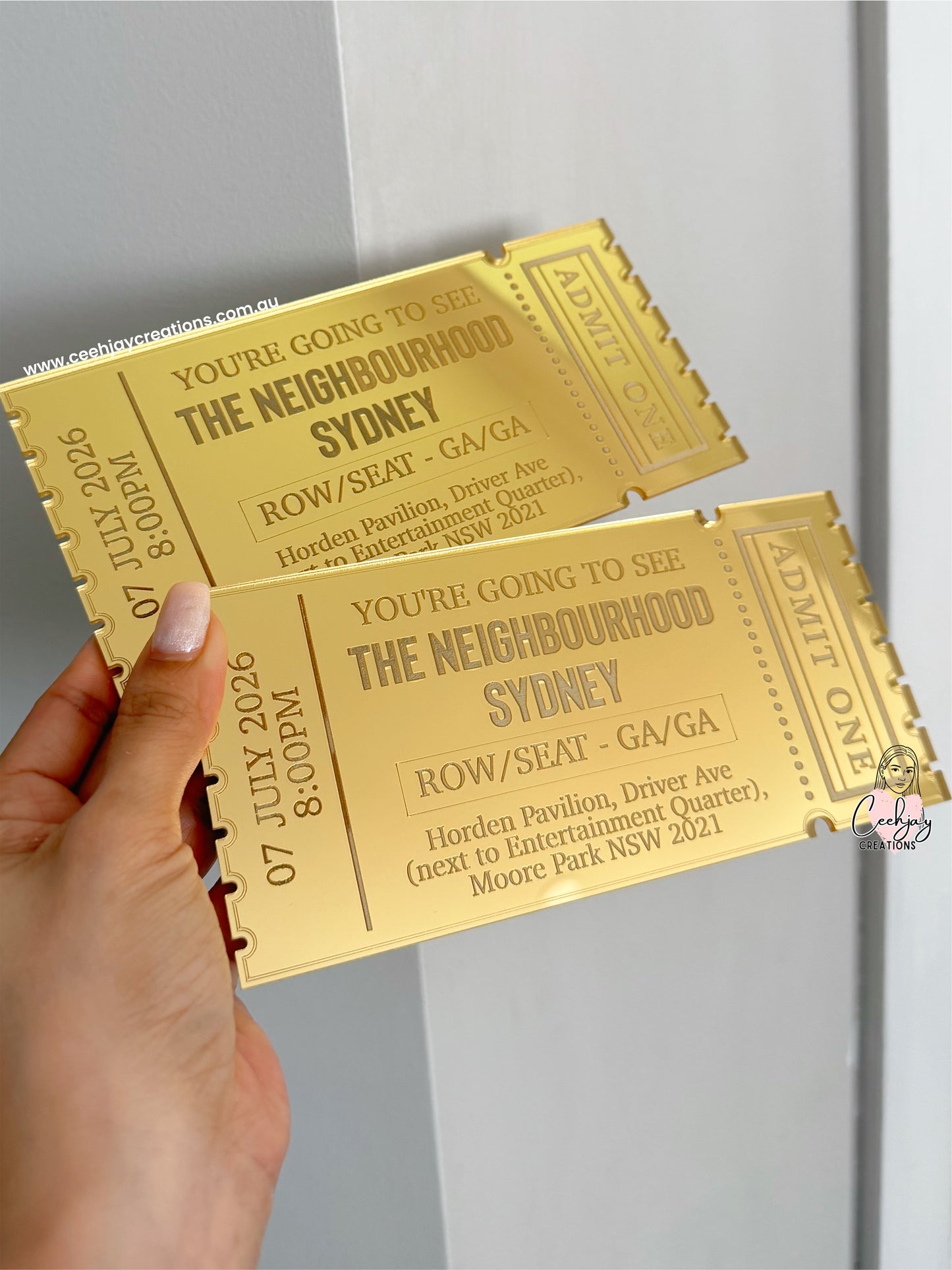 Personalised Engraved Ticket