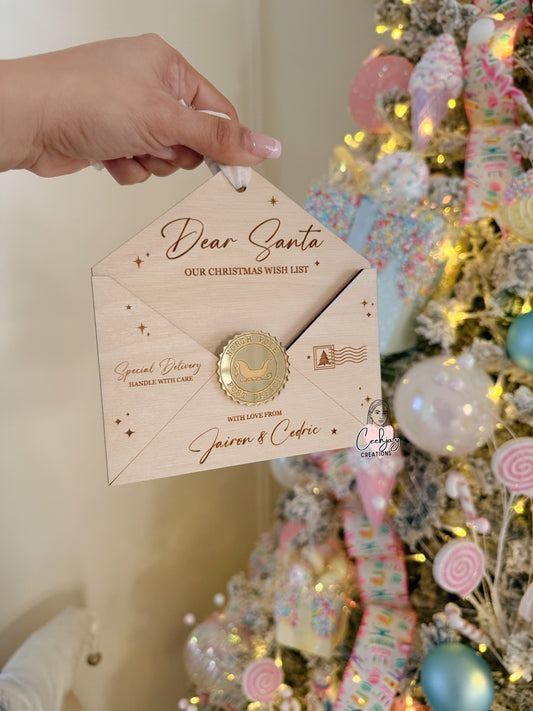 Dear Santa Wooden Envelope