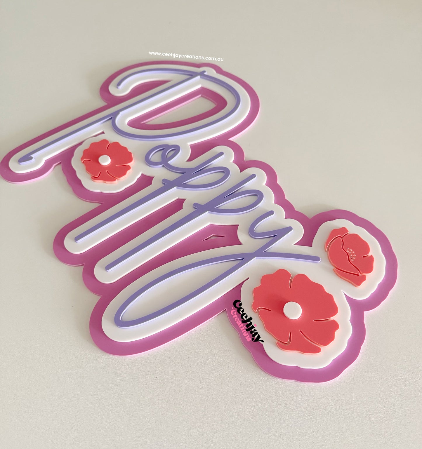 Layered Name Sign - Poppy Design