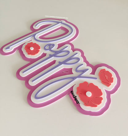Layered Name Sign - Poppy Design