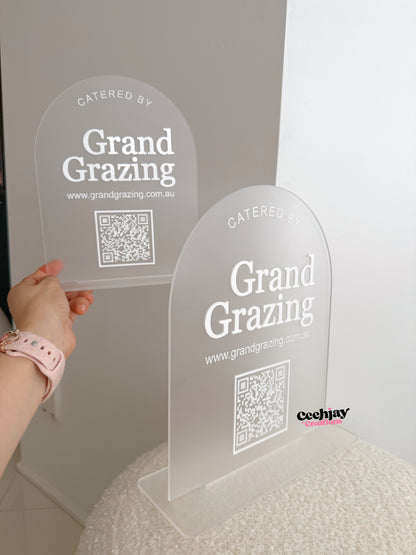 Business Logo QR code Sign - Arch Shape