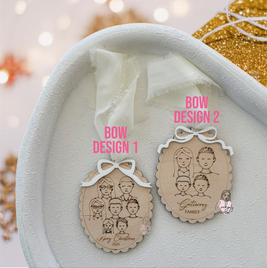 Family Faces Christmas Ornament