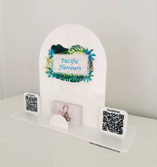 Business Logo QR Code Sign - Arch Shape