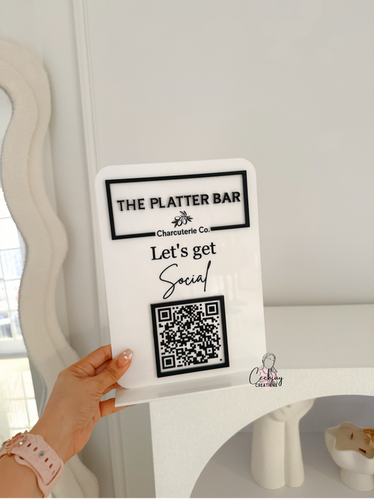 Business Logo QR Code Sign - Rectangle Shape