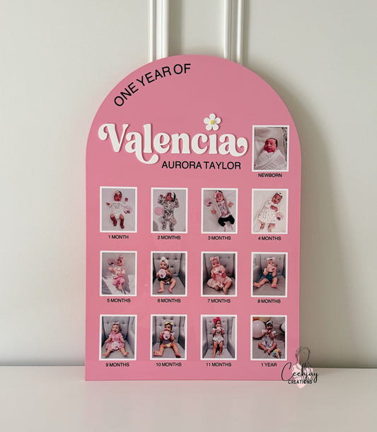 First Year Milestone Photo Board