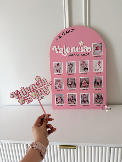 First Year Milestone Photo Board
