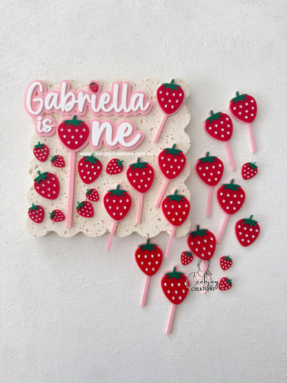 Strawberry Cake Topper / Fropper / Cupcake Topper