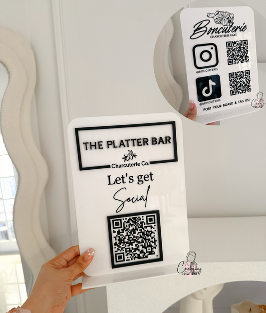 Business Logo QR Code Sign - Rectangle Shape