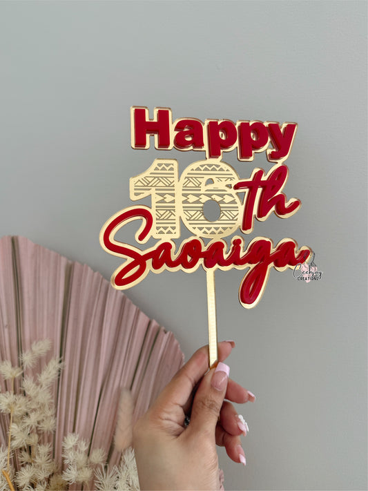 Cultural Design Cake Topper