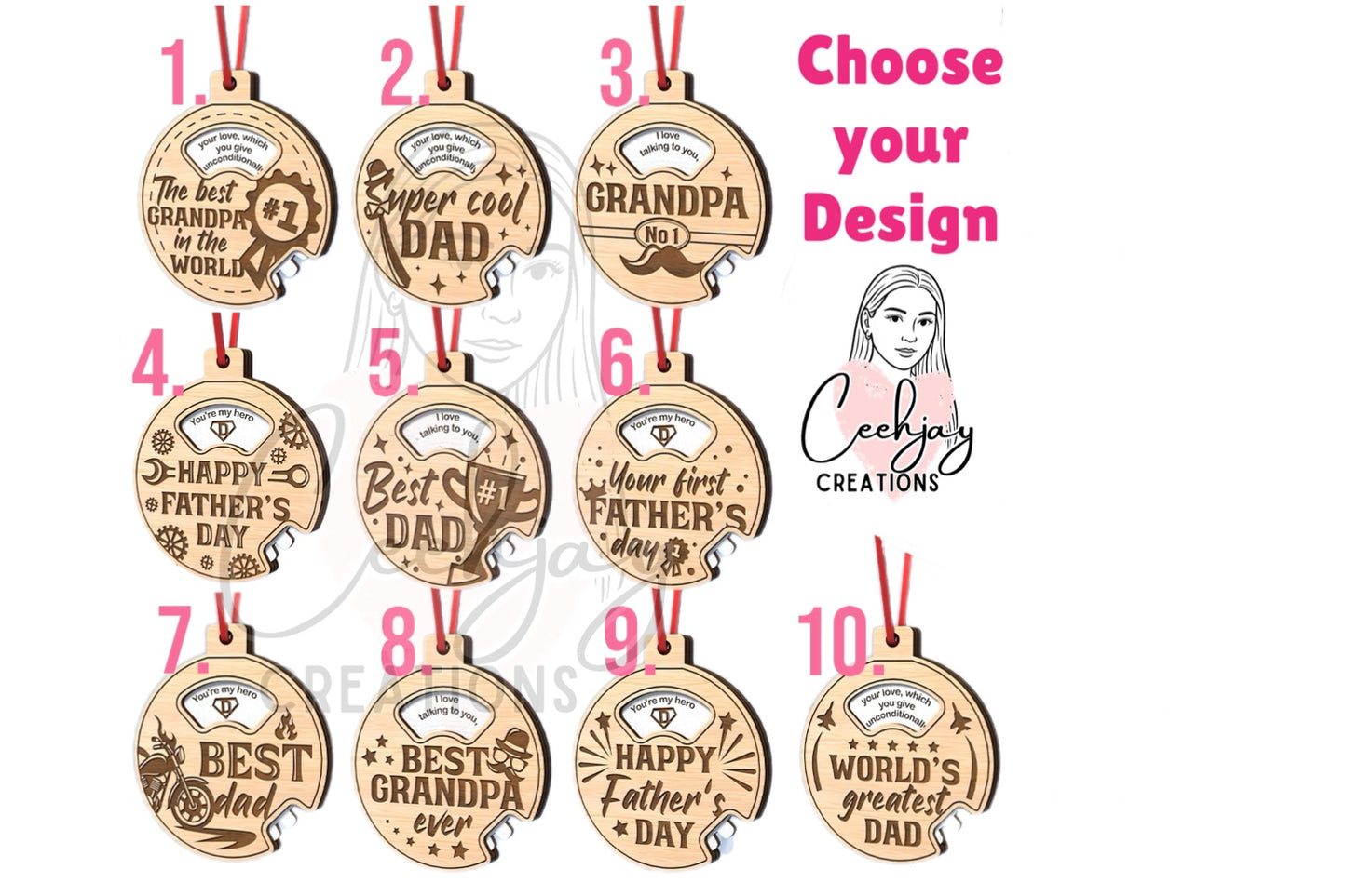 Father's Day Medal Rotatable