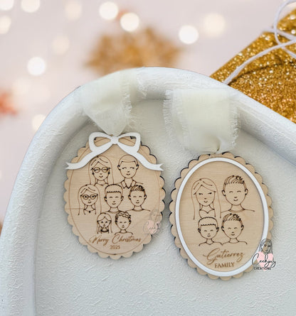 Family Faces Christmas Ornament
