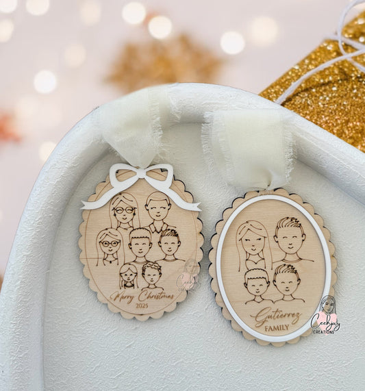 Family Faces Christmas Ornament