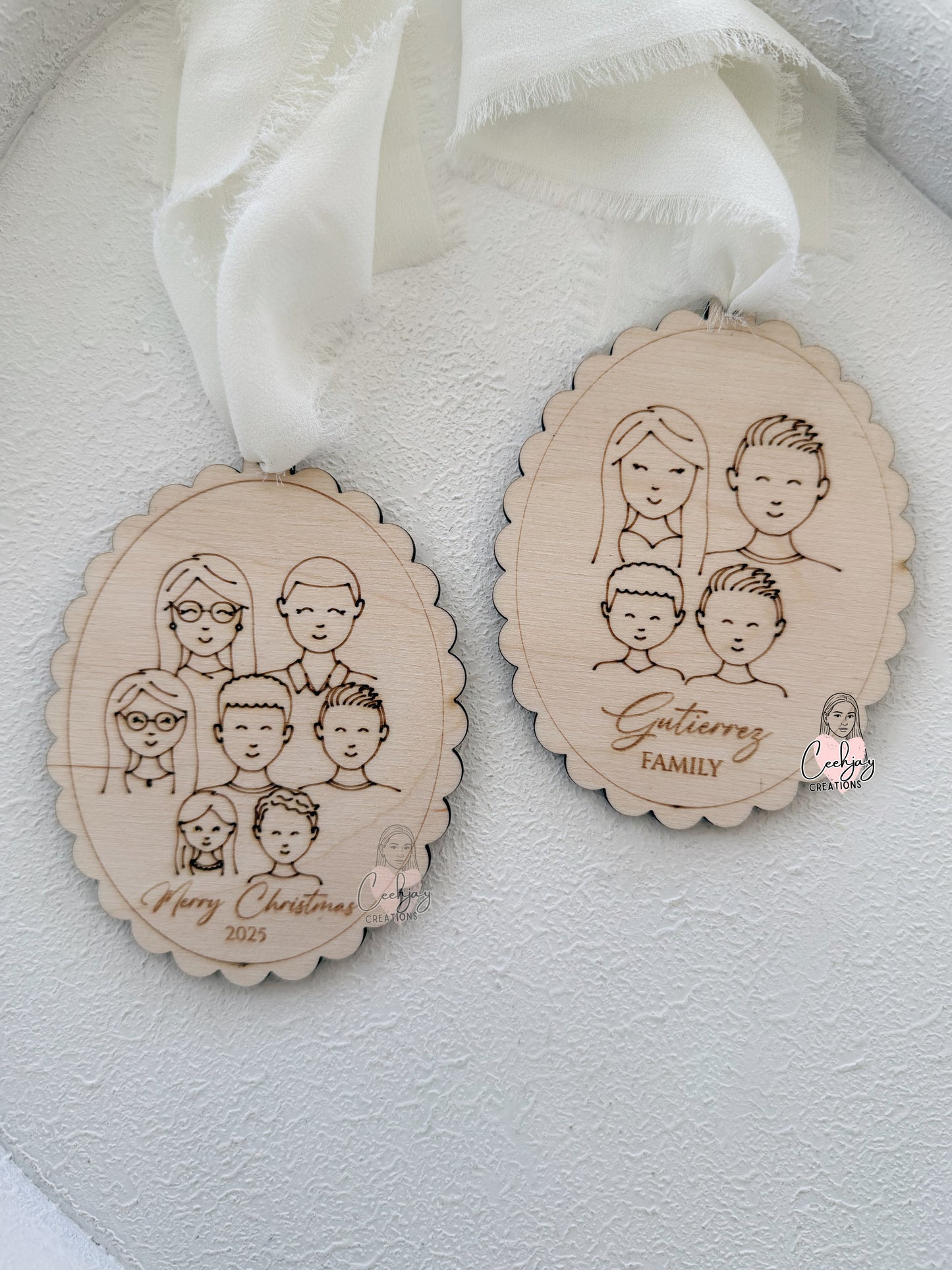Family Faces Christmas Ornament