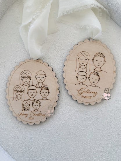 Family Faces Christmas Ornament
