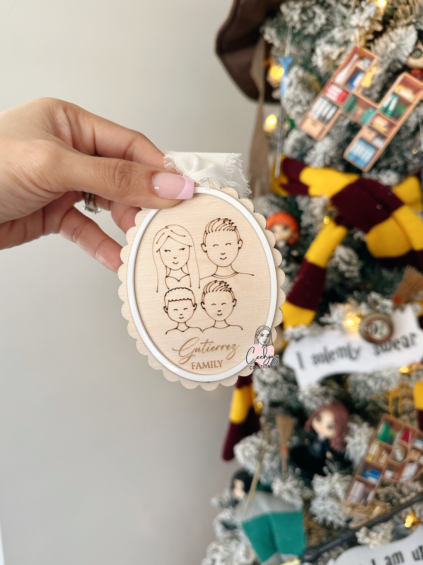 Family Faces Christmas Ornament
