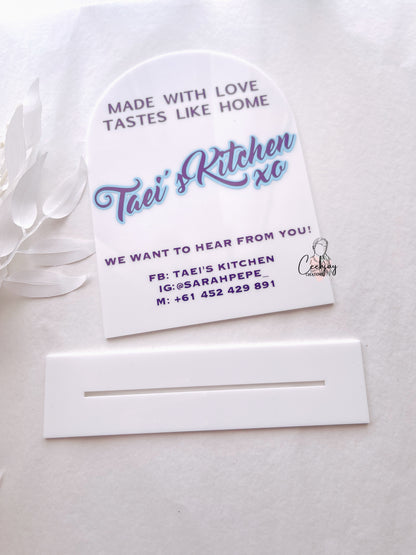 Decal Acrylic Table Arch Sign