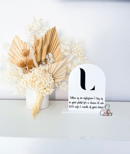 Decal Acrylic Table Arch Sign
